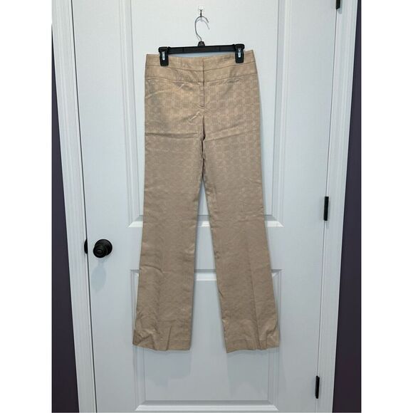 Elie Tahari Tan Medallion Pants Size 4 Long Inseam Tall - Picture 1 of 8